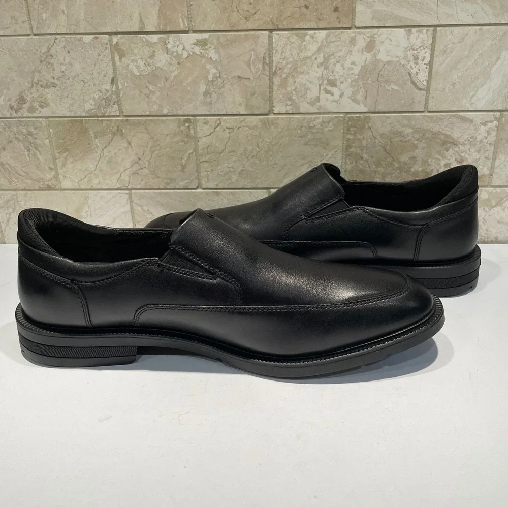 Nunn Bush Kore Mens Black Leather Slip On‎ Loafers Dress Shoes Size 12 M